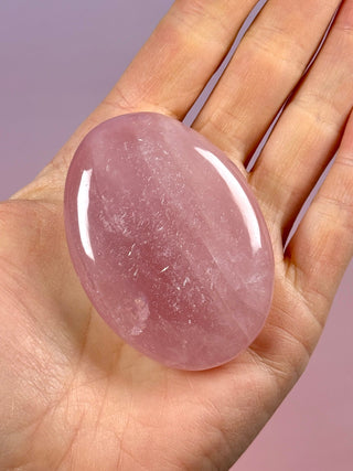 ROSE QUARTZ PALM STONE - EXTRA QUALITY (4) The Crystal Avenues 