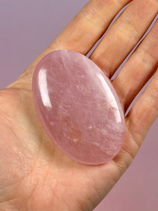 ROSE QUARTZ PALM STONE - EXTRA QUALITY (5) The Crystal Avenues 