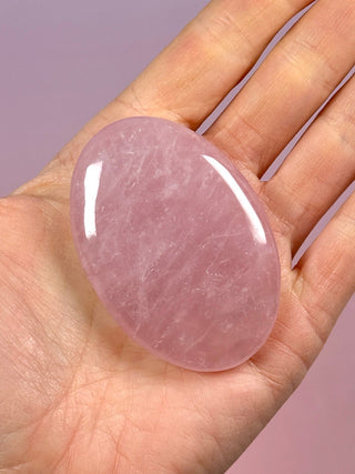 ROSE QUARTZ PALM STONE - EXTRA QUALITY (6) The Crystal Avenues 