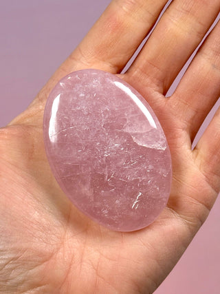 ROSE QUARTZ PALM STONE - EXTRA QUALITY (6) The Crystal Avenues 