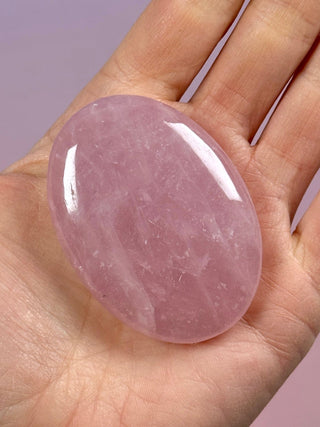 ROSE QUARTZ PALM STONE - EXTRA QUALITY (9) The Crystal Avenues 