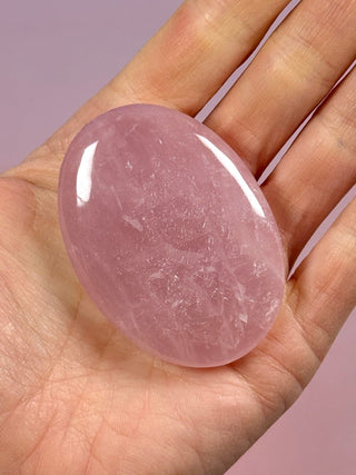 ROSE QUARTZ PALM STONE - EXTRA QUALITY (9) The Crystal Avenues 