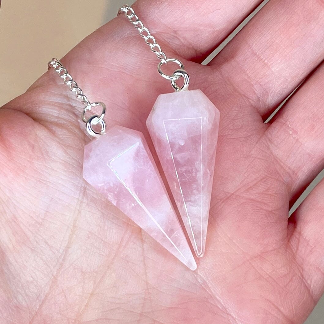 Rose Pendulum ROSE QUARTZ PENDULUM - LONG – The Crystal Avenues