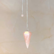 Load image into Gallery viewer, ROSE QUARTZ PENDULUM Raw Crystal The Crystal Avenues 
