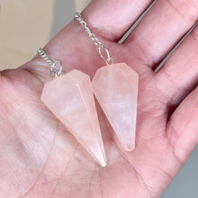 Load image into Gallery viewer, ROSE QUARTZ PENDULUM Raw Crystal The Crystal Avenues 
