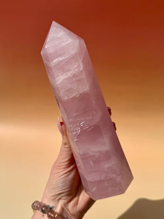 ROSE QUARTZ TOWER 20.5 CM - EXTRA QUALITY (1) The Crystal Avenues 
