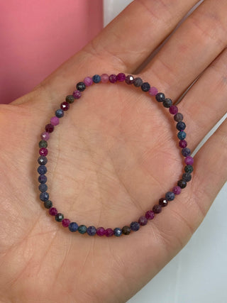 RUBY SAPPHIRE FACET STRETCH BRACELET - EXCLUSIVE Bracelet The Crystal Avenues 