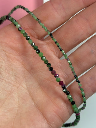 RUBY ZOISITE FACET CHOKER NECKLACE Necklace The Crystal Avenues 