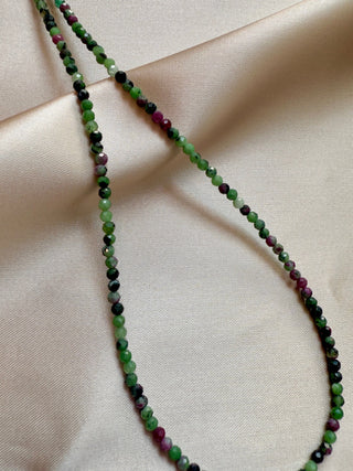 RUBY ZOISITE FACET CHOKER NECKLACE Necklace The Crystal Avenues 