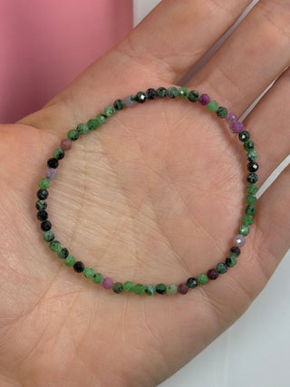 RUBY ZOISITE FACET STRETCH BRACELET Bracelet The Crystal Avenues 
