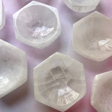 Load image into Gallery viewer, SELENITE BOWLS HEXAGON Crystal Bowl The Crystal Avenues 
