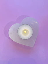 Load image into Gallery viewer, SELENITE HEART T-LIGHT CANDLE HOLDER Candle holder The Crystal Avenues 
