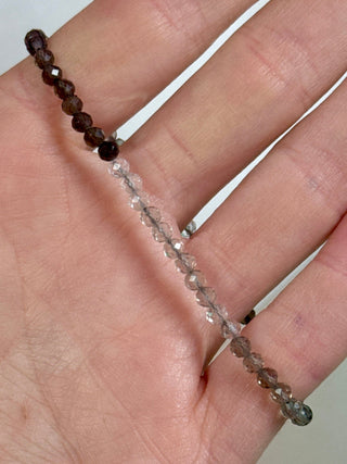 SMOKEY QUARTZ FACET STRETCH BRACELET Bracelet The Crystal Avenues 