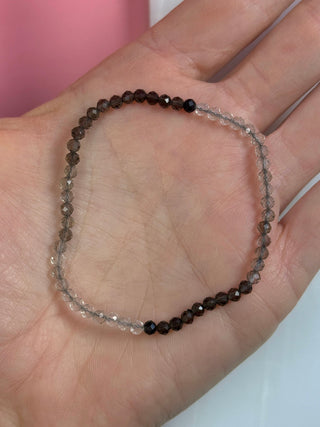 SMOKEY QUARTZ FACET STRETCH BRACELET Bracelet The Crystal Avenues 
