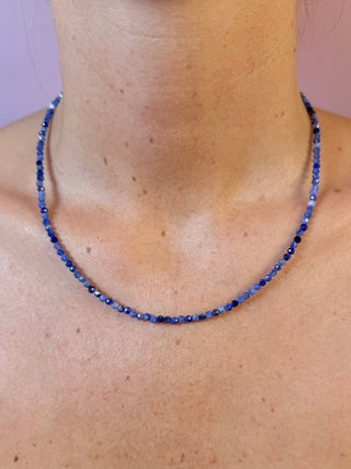 SODALITE FACET CHOKER NECKLACE Necklace The Crystal Avenues 