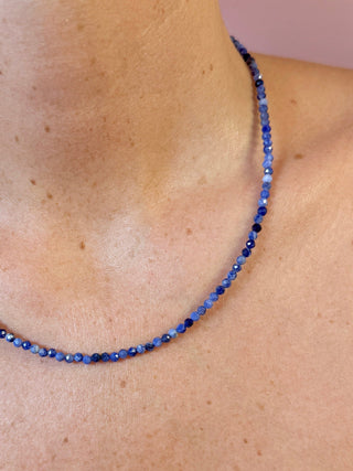 SODALITE FACET CHOKER NECKLACE Necklace The Crystal Avenues 