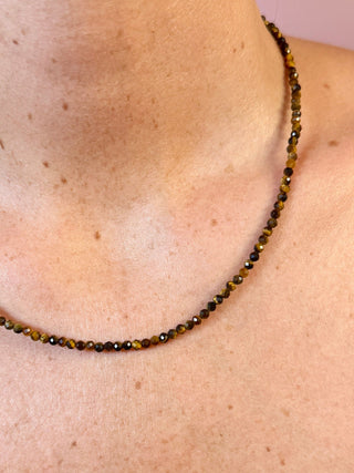 TIGER EYE FACET CHOKER NECKLACE Necklace The Crystal Avenues 