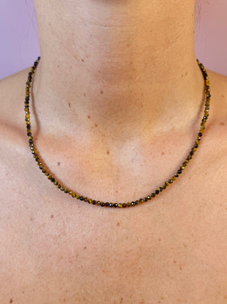 TIGER EYE FACET CHOKER NECKLACE Necklace The Crystal Avenues 