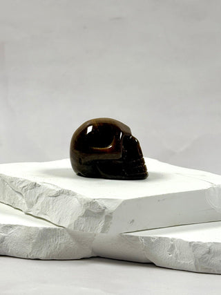 TIGER EYE SKULL CARVING (2) Heart The Crystal Avenues 