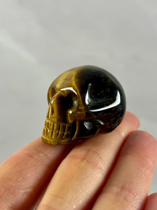 TIGER EYE SKULL CARVING (2) Heart The Crystal Avenues 