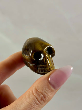 TIGER EYE SKULL CARVING (2) Heart The Crystal Avenues 