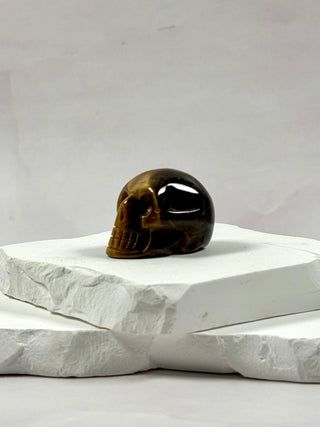TIGER EYE SKULL CARVING (2) Heart The Crystal Avenues 