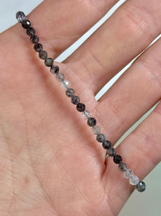 TOURMALINE QUARTZ FACET STRETCH BRACELET Bracelet The Crystal Avenues 