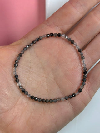 TOURMALINE QUARTZ FACET STRETCH BRACELET Bracelet The Crystal Avenues 