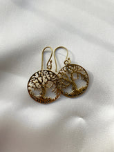 Indlæs billede til gallerivisning TREE OF LIFE BRASS EARRINGS - SMALL The Crystal Avenues 
