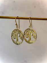 Indlæs billede til gallerivisning TREE OF LIFE BRASS EARRINGS - SMALL The Crystal Avenues 
