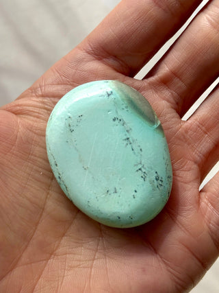 TURQUOISE CHRYSOCOLLA PALM STONE (10) tumble stone The Crystal Avenues 
