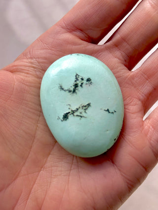 TURQUOISE CHRYSOCOLLA PALM STONE (10) tumble stone The Crystal Avenues 