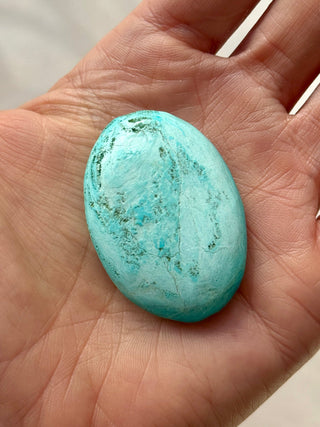 TURQUOISE CHRYSOCOLLA PALM STONE (11) tumble stone The Crystal Avenues 
