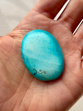 TURQUOISE CHRYSOCOLLA PALM STONE (12) tumble stone The Crystal Avenues 