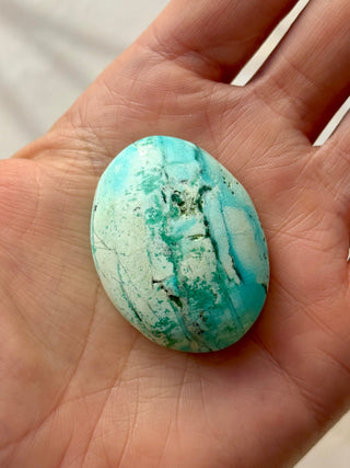 TURQUOISE CHRYSOCOLLA PALM STONE (14) tumble stone The Crystal Avenues 