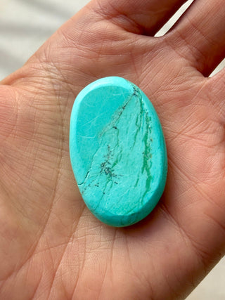 TURQUOISE CHRYSOCOLLA PALM STONE (16) tumble stone The Crystal Avenues 