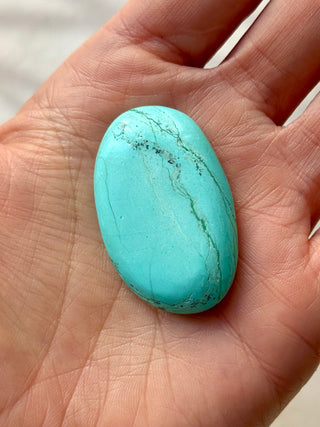 TURQUOISE CHRYSOCOLLA PALM STONE (16) tumble stone The Crystal Avenues 