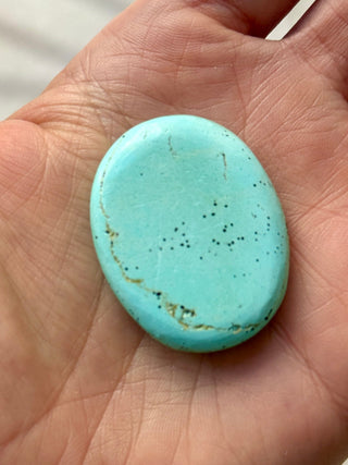 TURQUOISE CHRYSOCOLLA PALM STONE (18) tumble stone The Crystal Avenues 