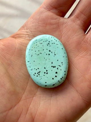 TURQUOISE CHRYSOCOLLA PALM STONE (18) tumble stone The Crystal Avenues 