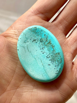 TURQUOISE CHRYSOCOLLA PALM STONE (3) tumble stone The Crystal Avenues 