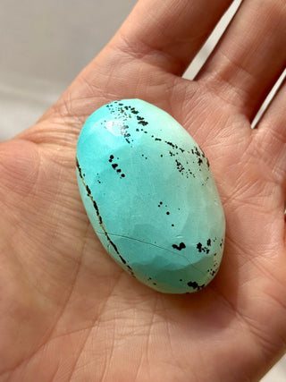 TURQUOISE CHRYSOCOLLA PALM STONE (5) tumble stone The Crystal Avenues 