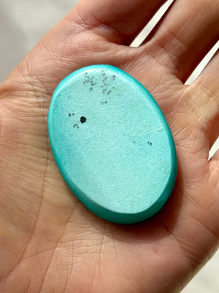 TURQUOISE CHRYSOCOLLA PALM STONE (7) tumble stone The Crystal Avenues 