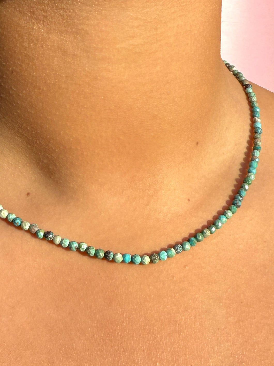 TURQUOISE FACET CHOKER NECKLACE Necklace The Crystal Avenues 