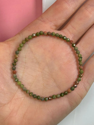 UNAKITE FACET STRETCH BRACELET Bracelet The Crystal Avenues 