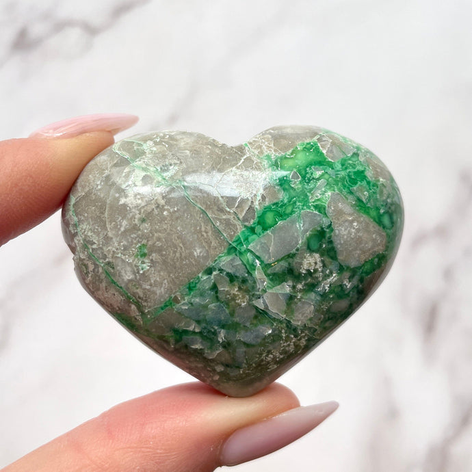VARISCITE HEART (6) tumble stone The Crystal Avenues 