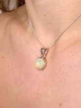 Load image into Gallery viewer, WHITE ETHIOPIAN OPAL SILVER PENDANT (NO. 5) The Crystal Avenues 
