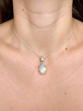 Load image into Gallery viewer, WHITE ETHIOPIAN OPAL SILVER PENDANT (NO. 6) The Crystal Avenues 
