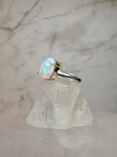 Load image into Gallery viewer, WHITE ETHIOPIAN OPAL SILVER RING (NO. 11) SIZE: 48.5 The Crystal Avenues 
