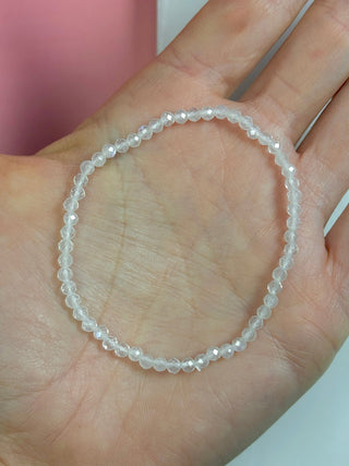 WHITE MOONSTONE FACET STRETCH BRACELET Bracelet The Crystal Avenues 