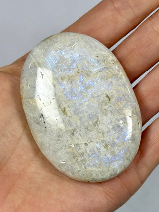 WHITE MOONSTONE PALM STONE (2) Palm stone The Crystal Avenues 